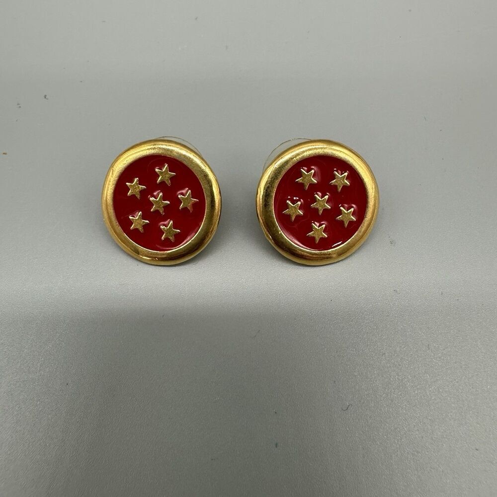 Vintage Olympic Stud Earrings USA 36 USC 380 Stars 3 Pairs Red White Blue - Picture 5 of 6